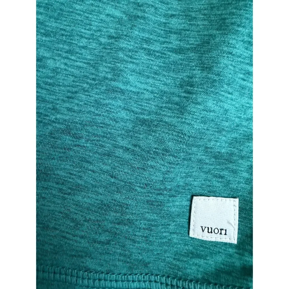 Vuori Lux Performance Racerback Tank Top Teal Green Blue Small Heathered Workout - Picture 2 of 7